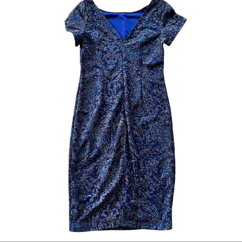 JS Collections Embroidered Cocktail Dress - Picture 4 of 8
